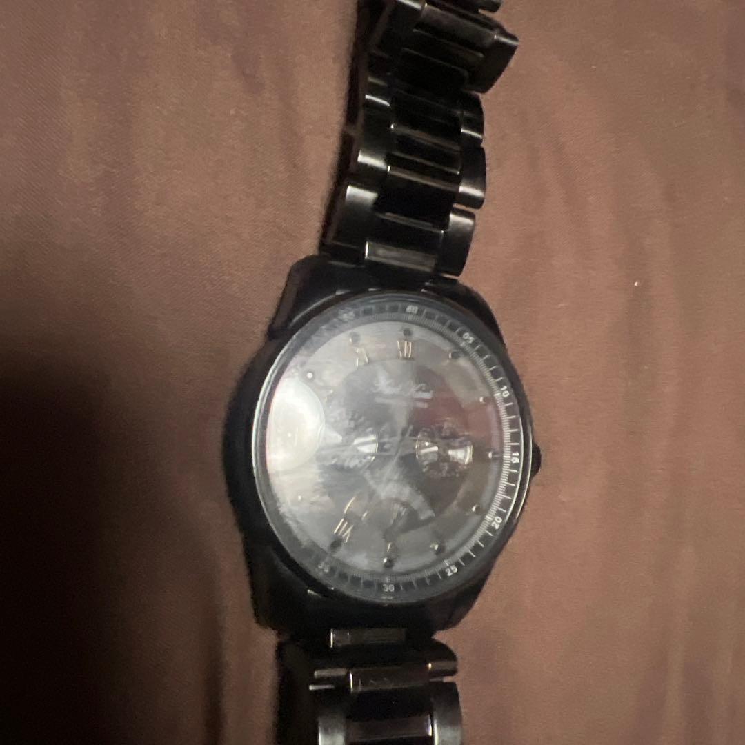 (売り切り激安)Karl Kaniメンズ時計 黒　アバランチ好きに