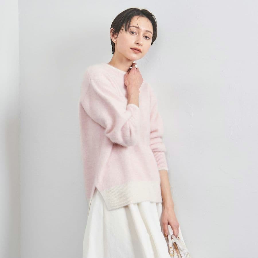 UNITED ARROWS 　フォックス カシミヤ クルーネック ニット