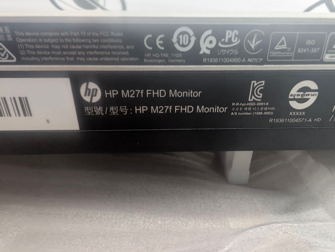 HP 27インチモニター M27f
