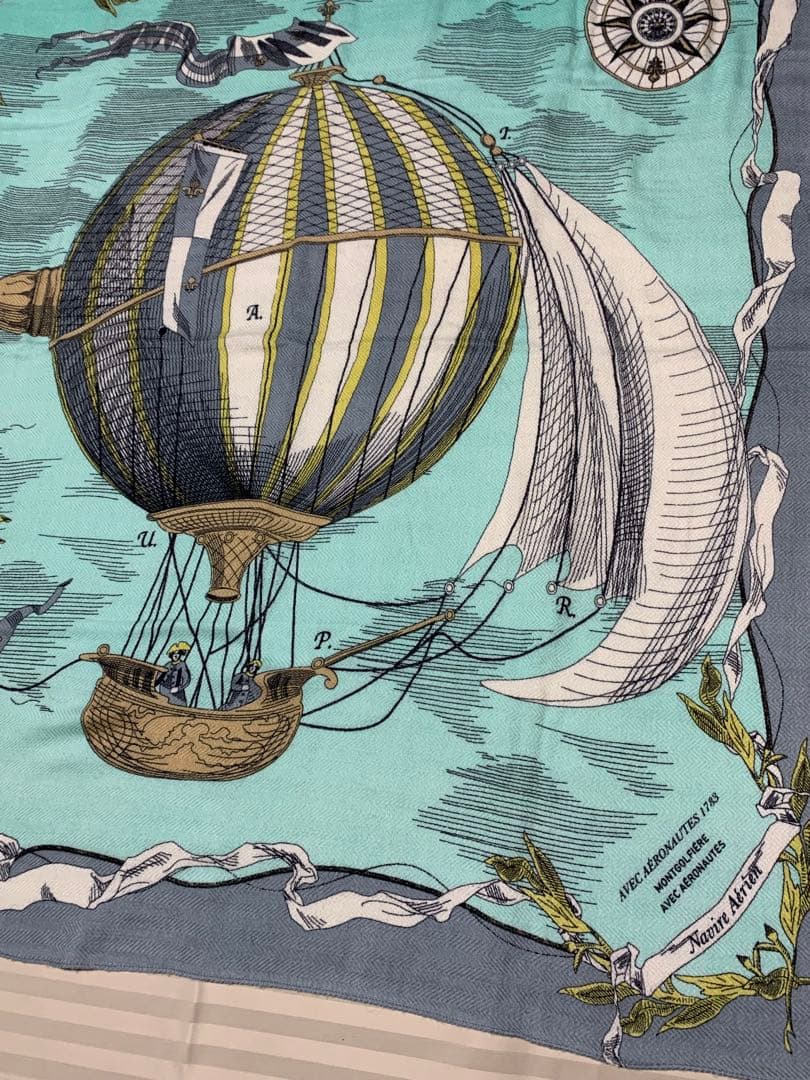 manipuri ウールシルクストールヘリンボーン織　バルーントリップ