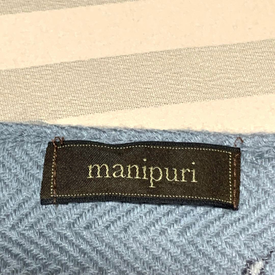 manipuri ウールシルクストールヘリンボーン織　バルーントリップ