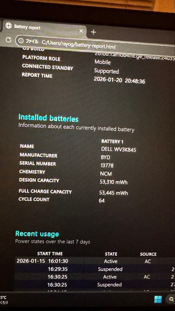 Windowsノート本体 Dell Inspiron 15 Intel Core i7 1TB