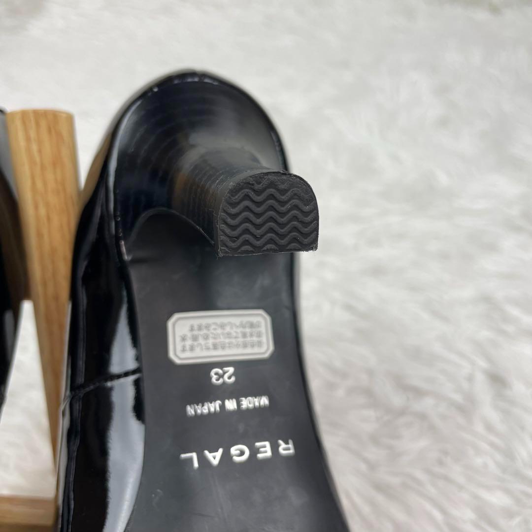 極美品✨リーガル✨ハイヒール✨23cm✨スクエアトゥ✨エナメル✨黒✨冠婚葬祭