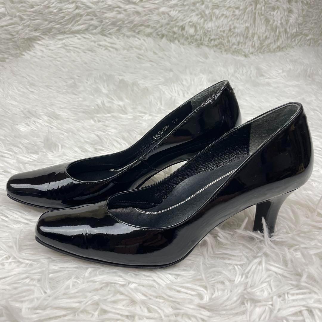 極美品✨リーガル✨ハイヒール✨23cm✨スクエアトゥ✨エナメル✨黒✨冠婚葬祭