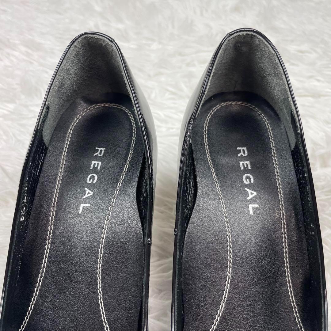 極美品✨リーガル✨ハイヒール✨23cm✨スクエアトゥ✨エナメル✨黒✨冠婚葬祭