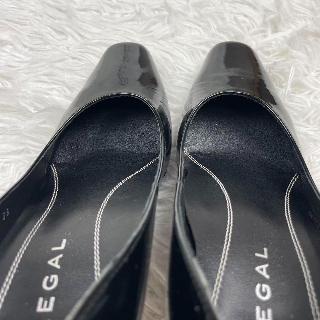 極美品✨リーガル✨ハイヒール✨23cm✨スクエアトゥ✨エナメル✨黒✨冠婚葬祭