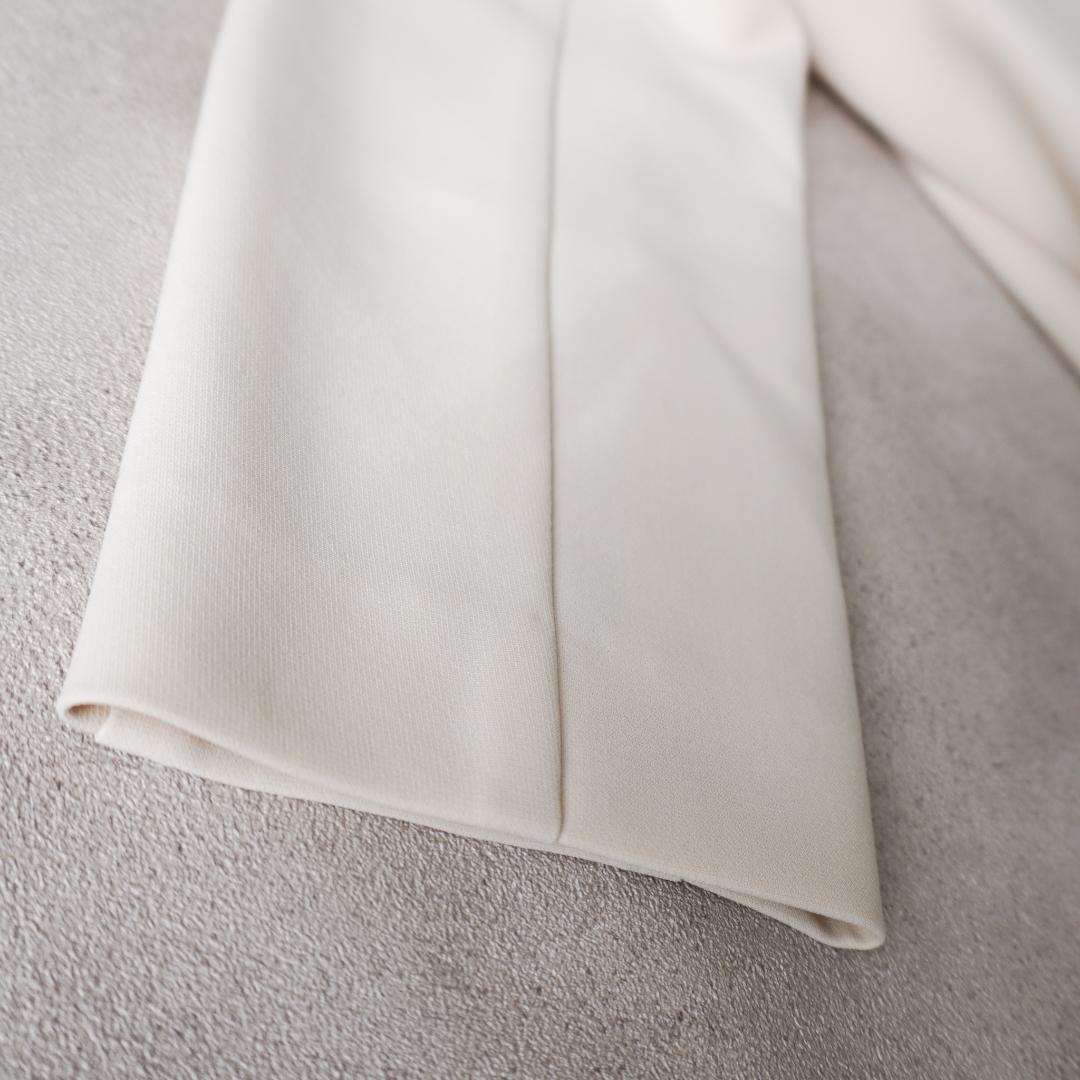 TOMORROWLAND ダブルクロス クルーネックプルオーバー ライトベージュ