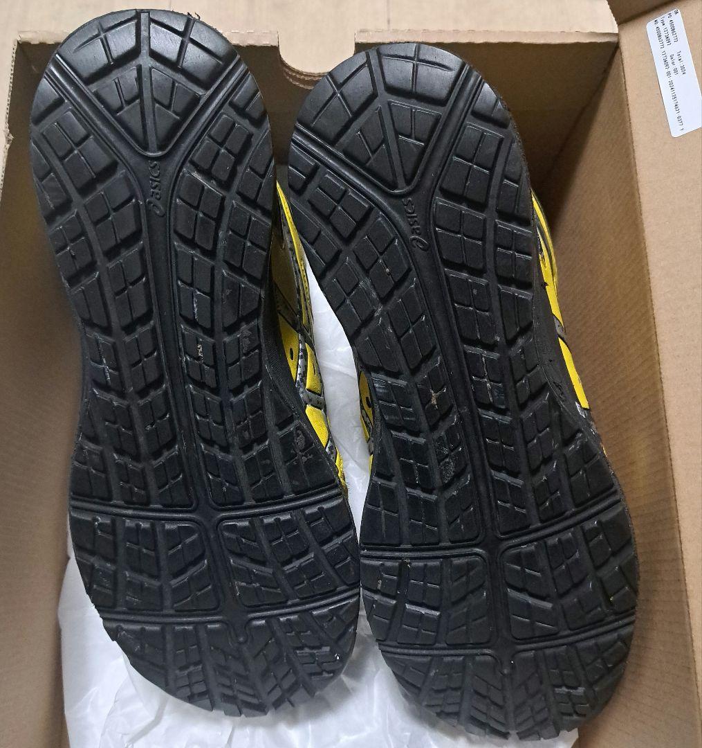 【美品】アシックス安全靴ハイカット CP105 イエロー×シルバー