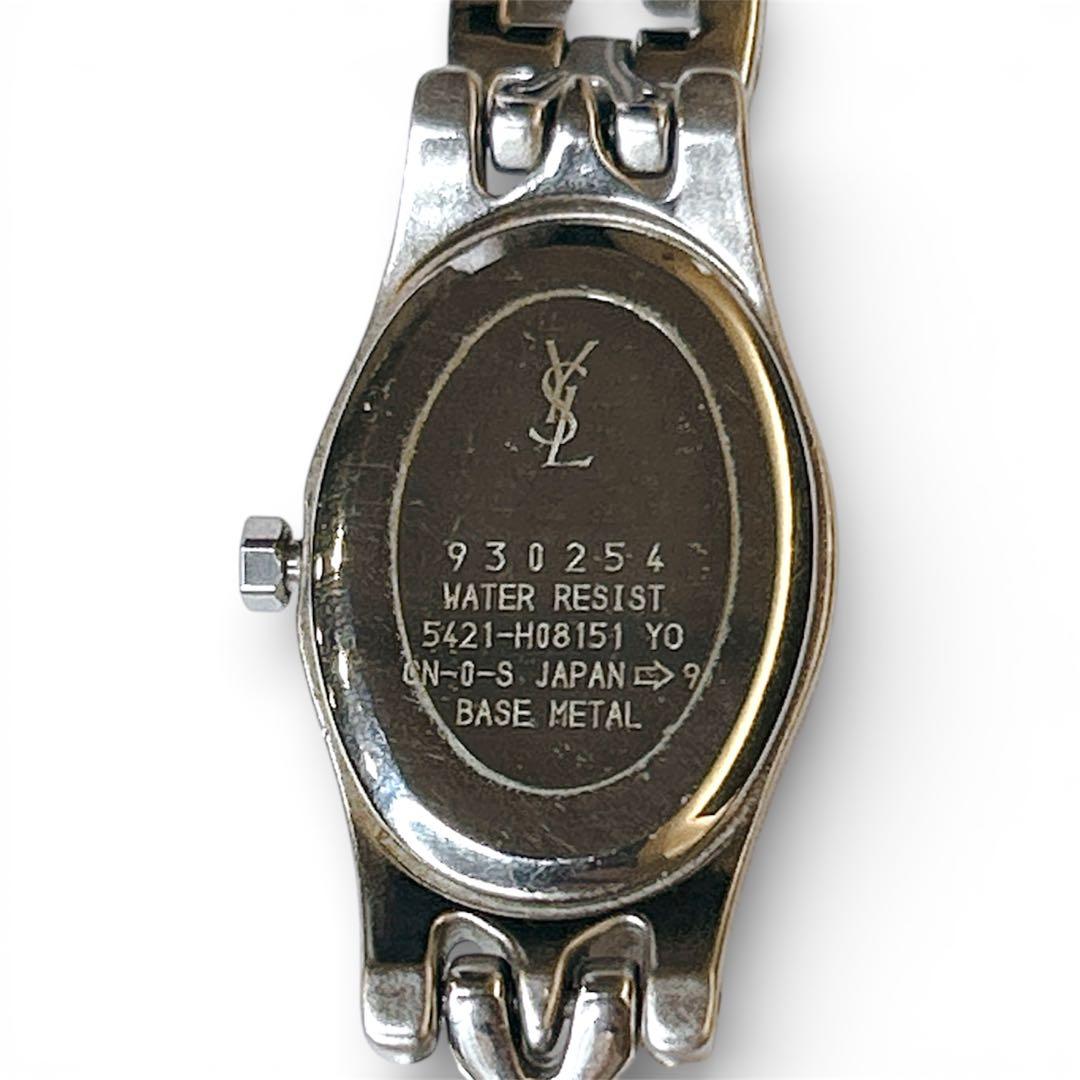 美品✨稼働品　イヴ・サンローラン　オーバル クォーツ　アクセサリー　腕時計　華奢