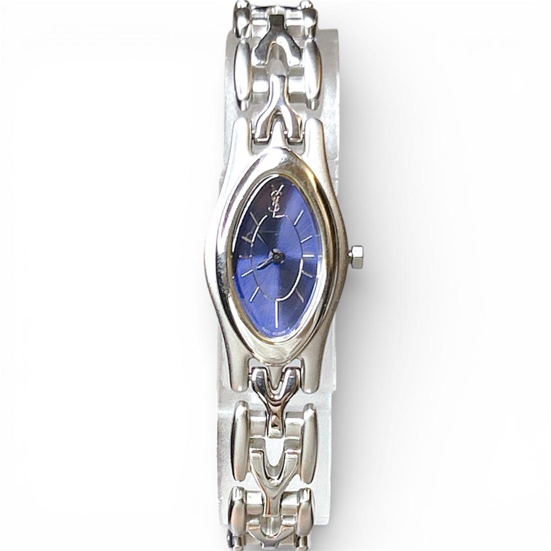 美品✨稼働品　イヴ・サンローラン　オーバル クォーツ　アクセサリー　腕時計　華奢