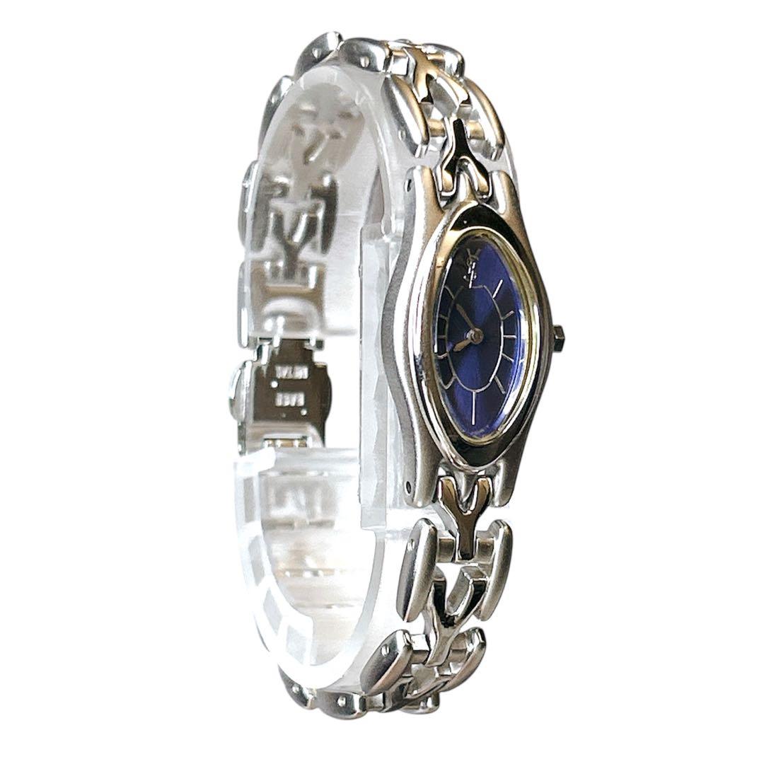 美品✨稼働品　イヴ・サンローラン　オーバル クォーツ　アクセサリー　腕時計　華奢