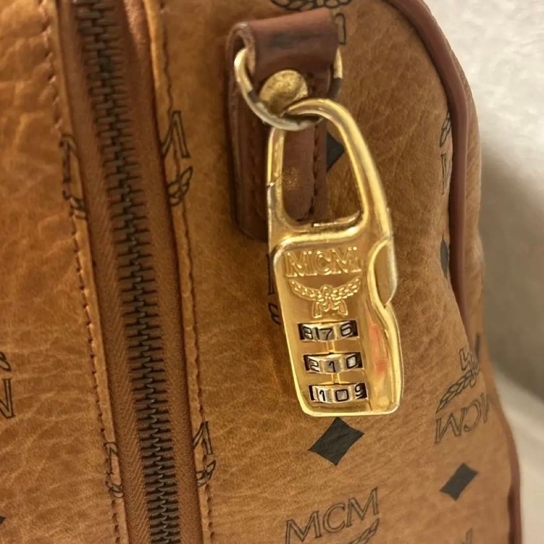 ダイヤル付き✨MCM ボストン バック ヴィセトス柄 レザー ブラウン 大容量