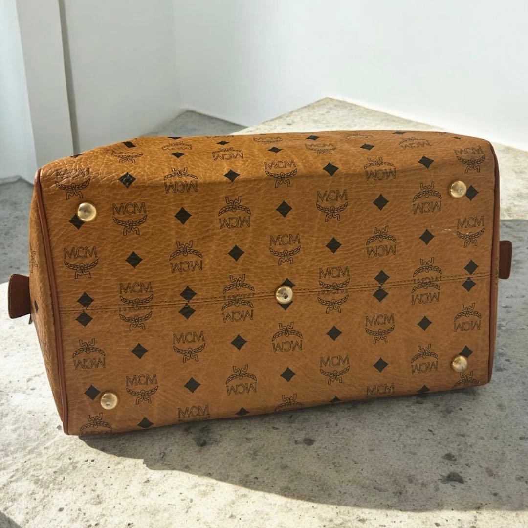 ダイヤル付き✨MCM ボストン バック ヴィセトス柄 レザー ブラウン 大容量