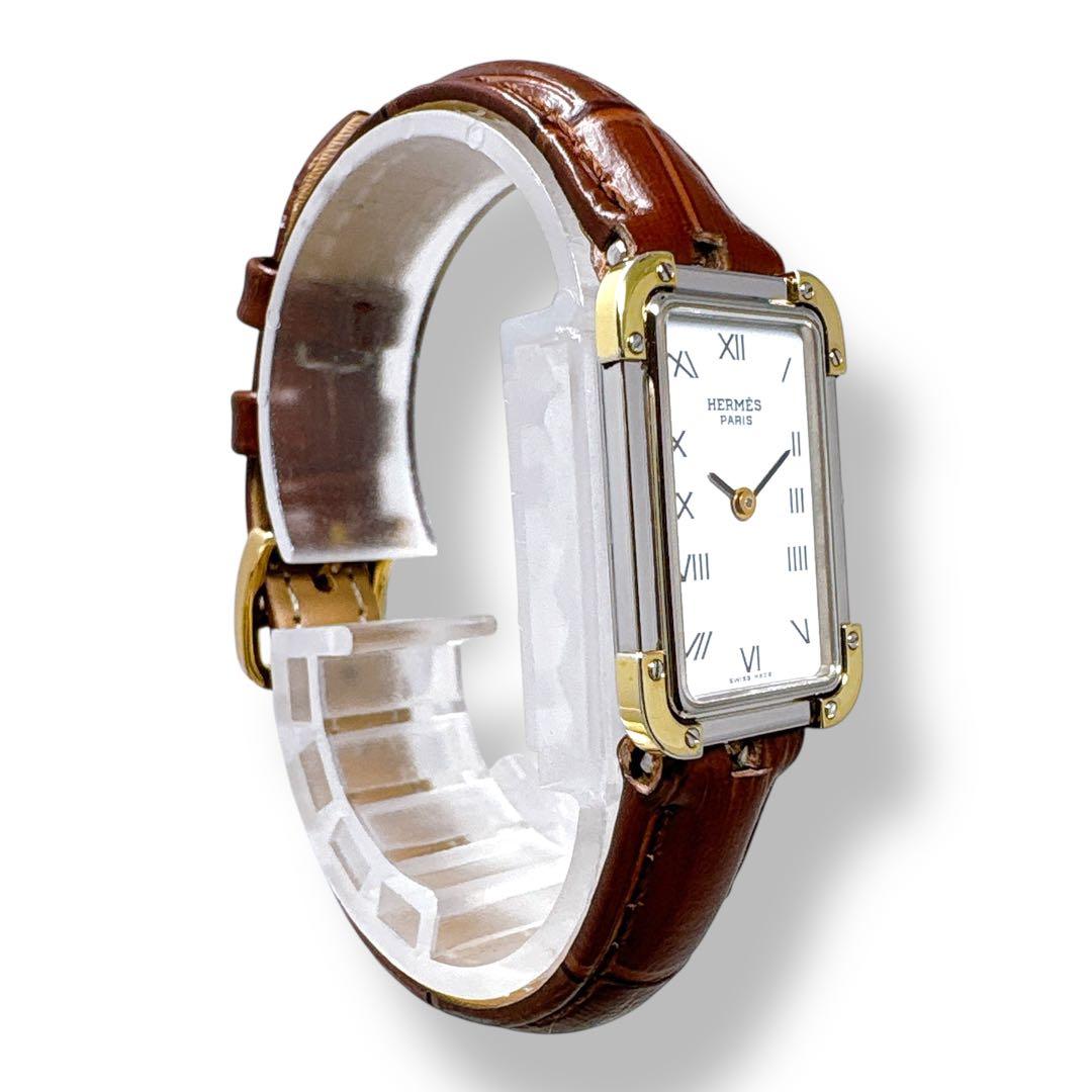 エルメス クロアジュール コンビ 革ベルト ホワイト レディース 時計 ブランド