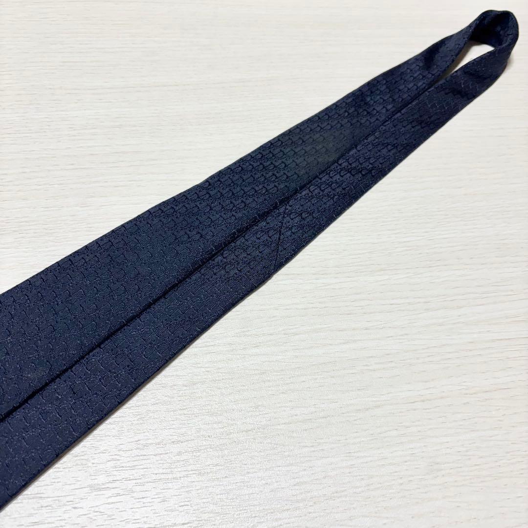 Christian Dior ディオール トロッター柄 シルクネクタイ ネイビー