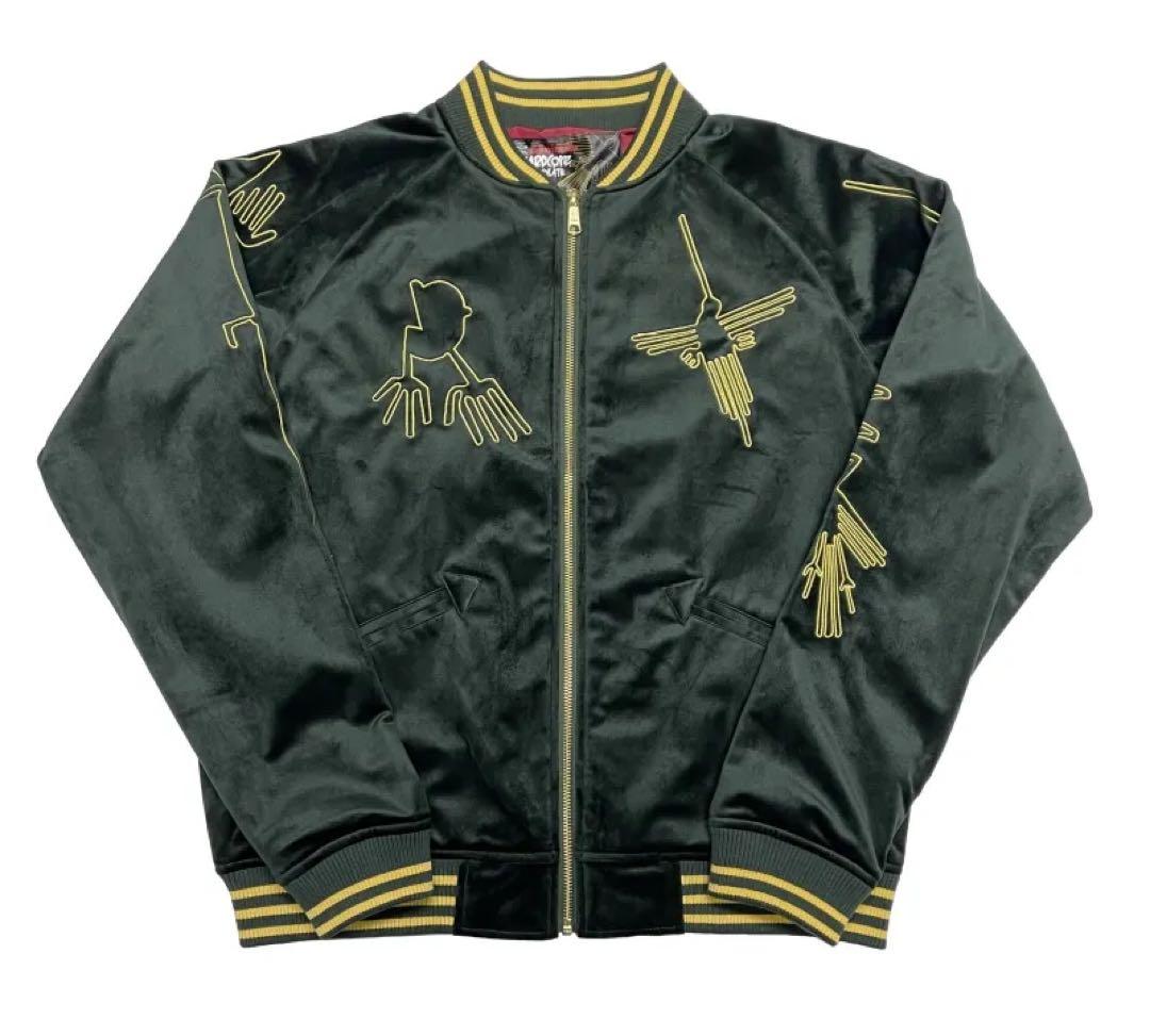 美品　ナスカジャン　ハードコアチョコレート　別珍　パンパグリーン　XL