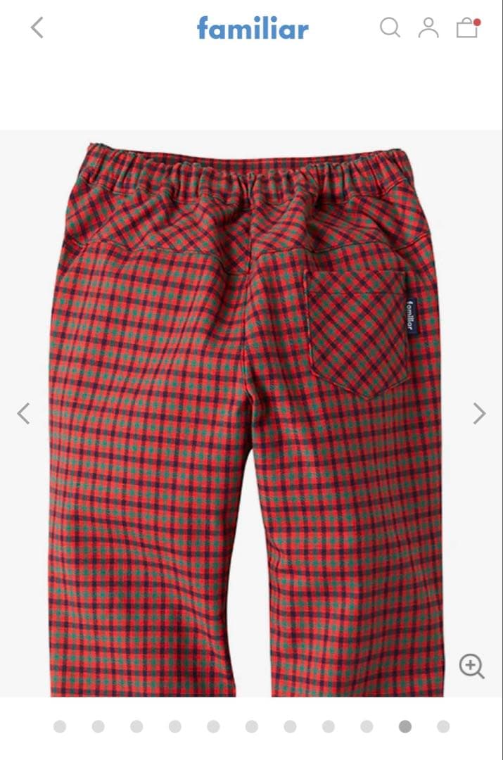 新品未使用　ファミリア　赤系チェック　パンツ　9分丈　赤　130 男の子　女の子