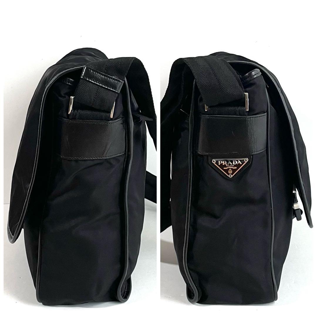 【美品】PRADA プラダ ショルダーバッグ ナイロン×サフィアーノレザー