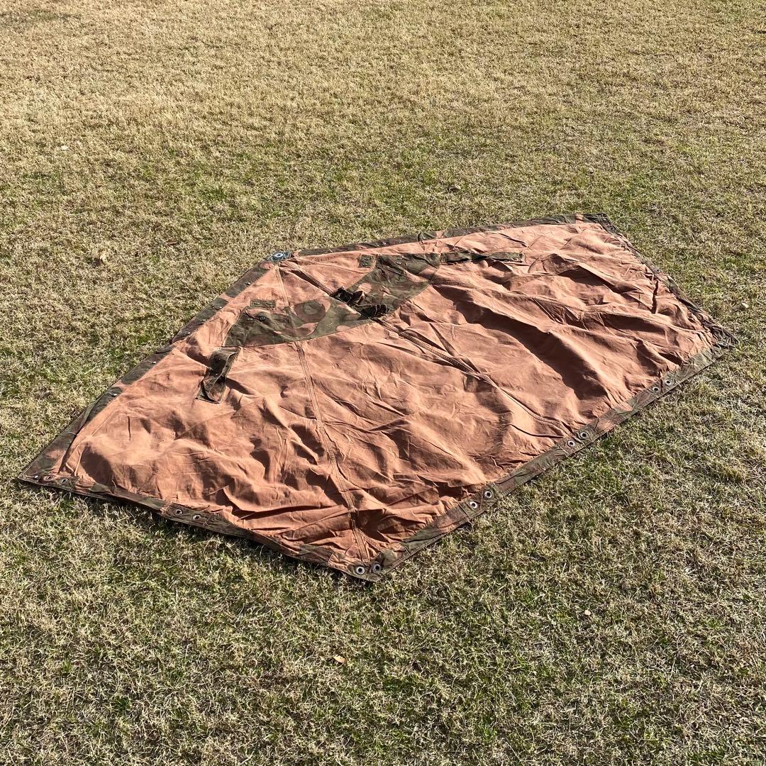 【状態良】ハンガリー軍幕　１枚　迷彩　ハリケーンカモ　タープ　ポンチョ