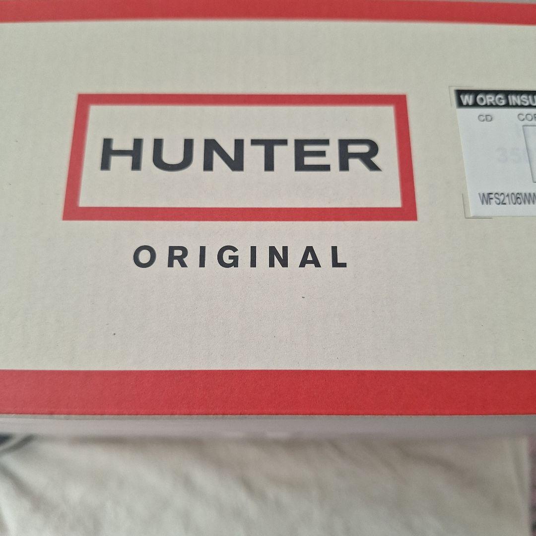 お値下HUNTERハンター　スノーブーツ　オレンジ×グレー24センチほど