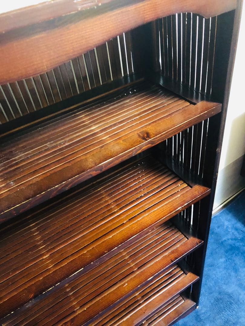 アジアン家具　5段　棚　木製　竹 飾り棚 収納棚　本棚