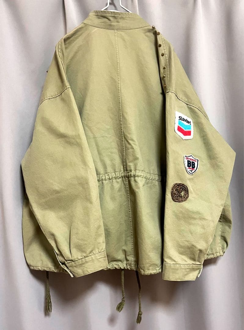 リメイクミリタリージャケット めちゃくちゃ大きいサイズ 個性的フェアリーグランジ