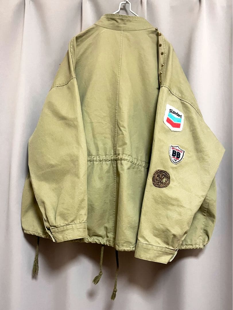 リメイクミリタリージャケット めちゃくちゃ大きいサイズ 個性的フェアリーグランジ