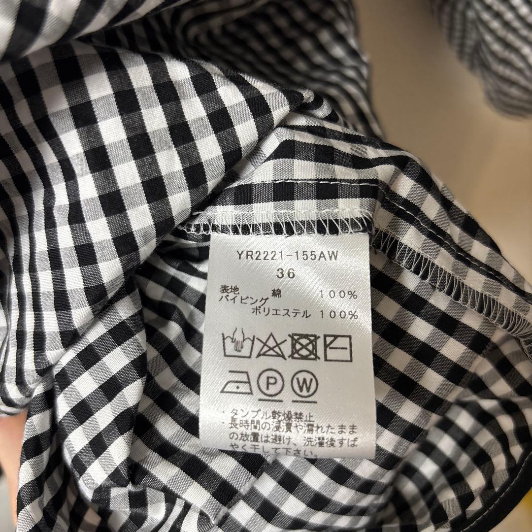 極美品　ヨリ yori リボンブラウス ボウタイブラウス 長袖 ギンガムチェック