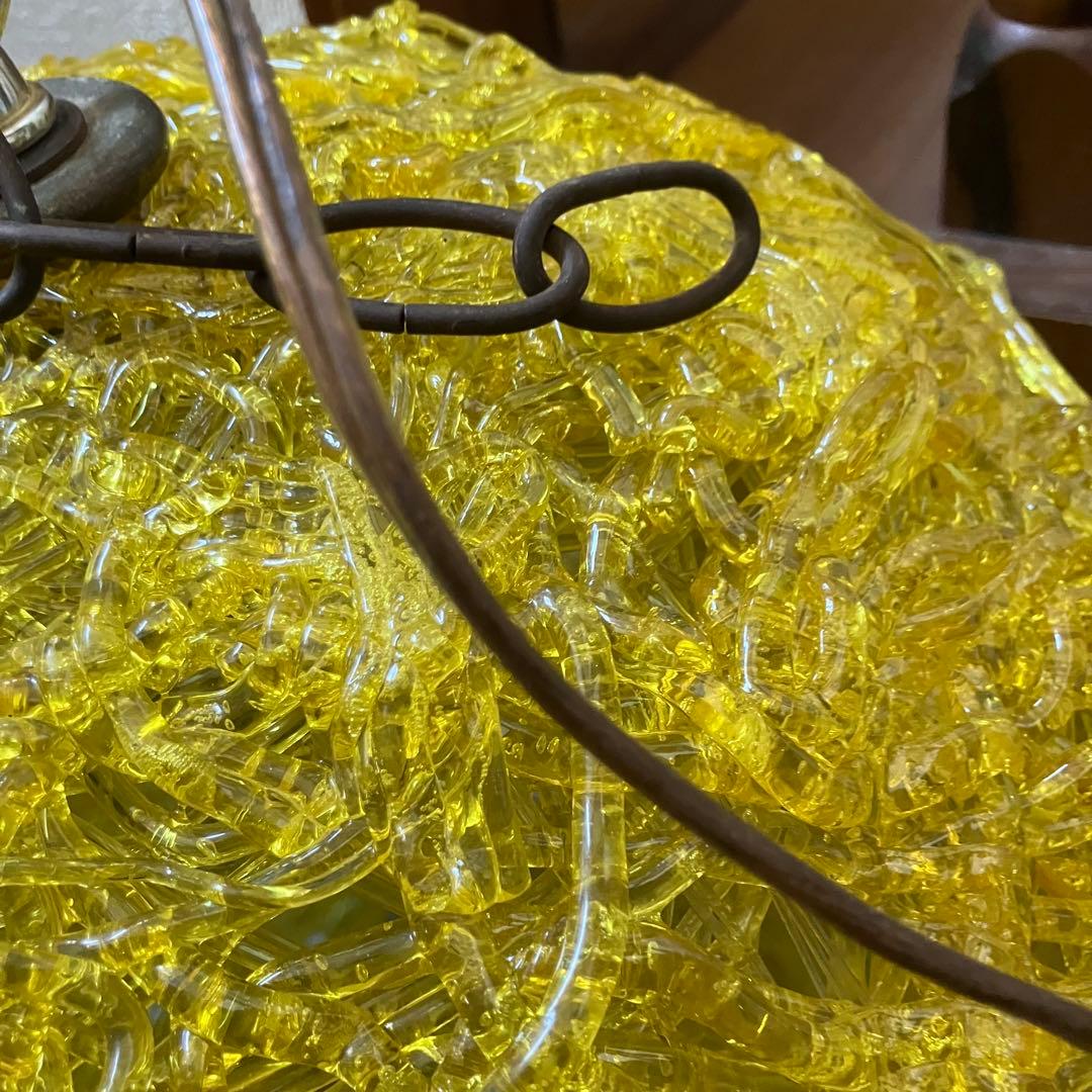 スパゲティペンダントランプ　オレンジ　50-60s ミッドセンチュリー 　球形