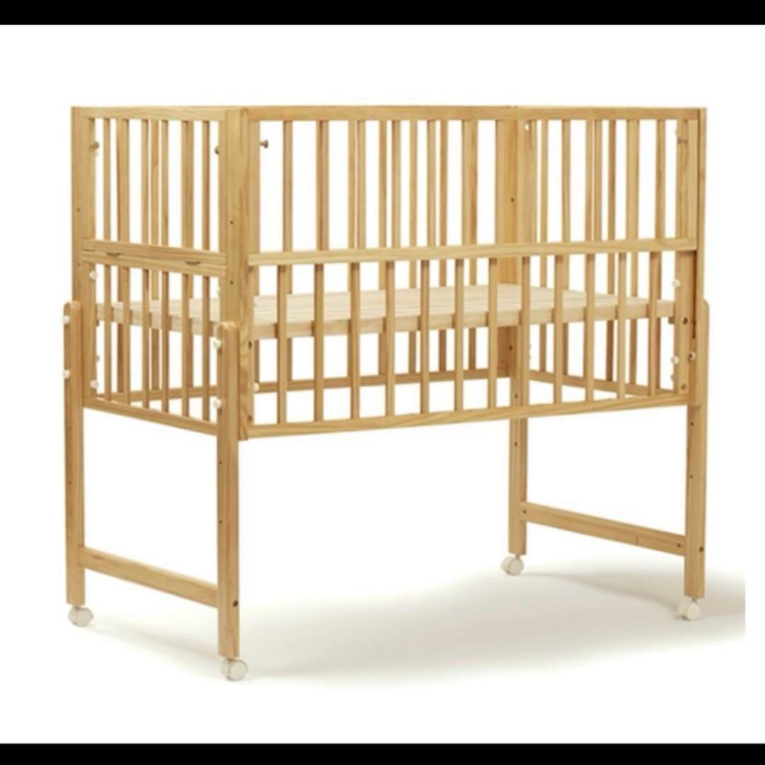 美品 付属品完備 大和屋 レギュラーサイズ トール Wオープン ベビーベッド