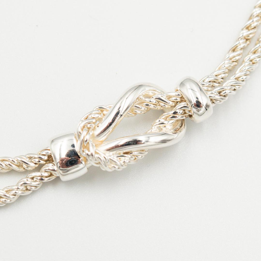 ヴィンテージ ティファニー センターノット ダブルロープ ネックレス シルバー