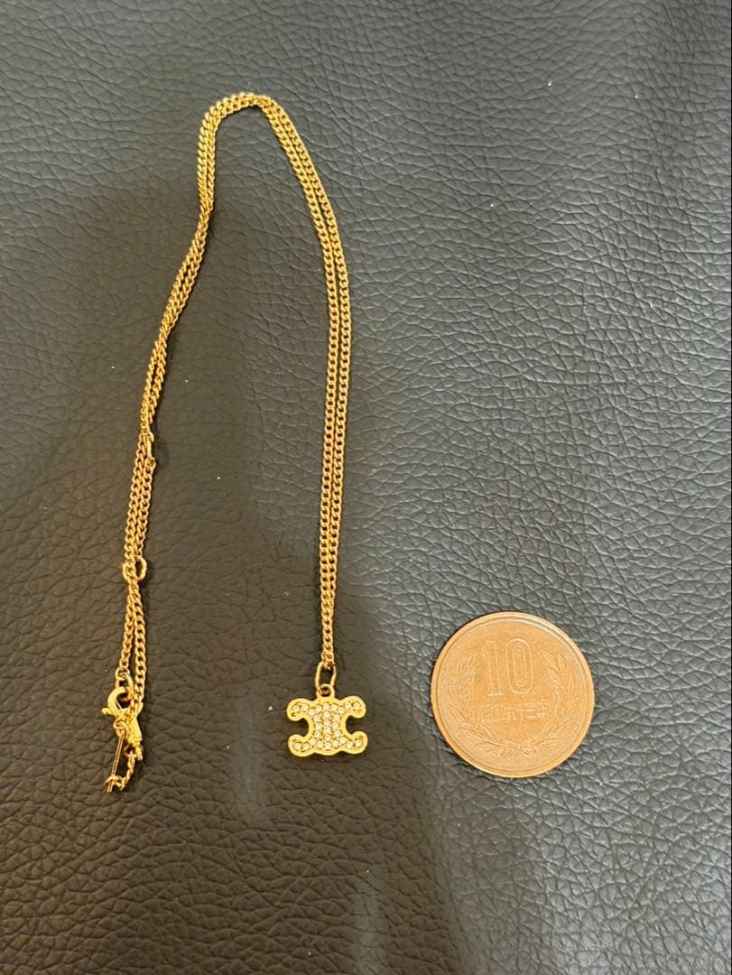 CELINE トリオンフ ラインストーン ネックレス(ゴールド) 正規品