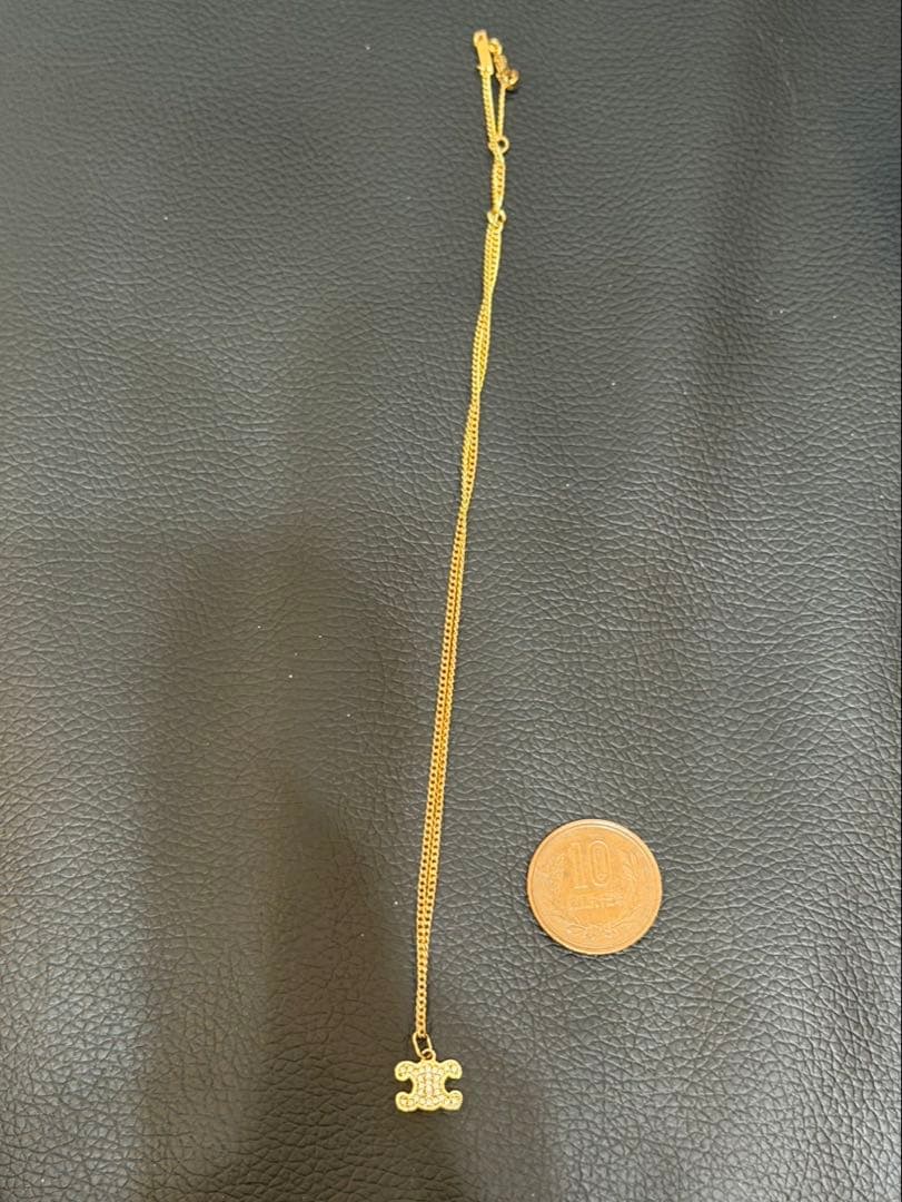 CELINE トリオンフ ラインストーン ネックレス(ゴールド) 正規品