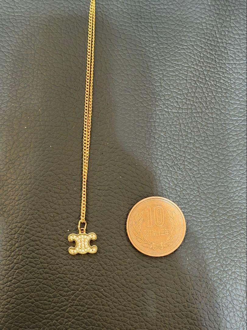 CELINE トリオンフ ラインストーン ネックレス(ゴールド) 正規品