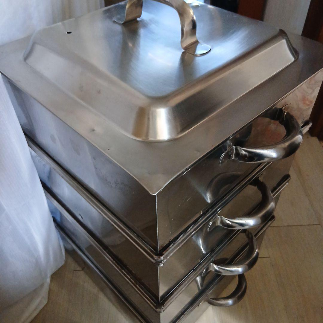 業務用☆角型4段ステンレス蒸し器☆セイロ スチーマー