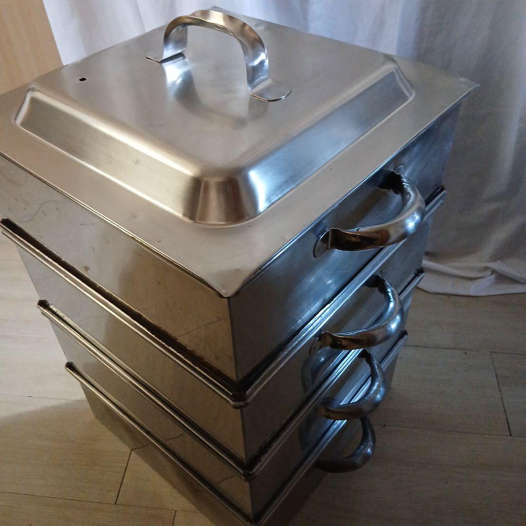 業務用☆角型4段ステンレス蒸し器☆セイロ スチーマー