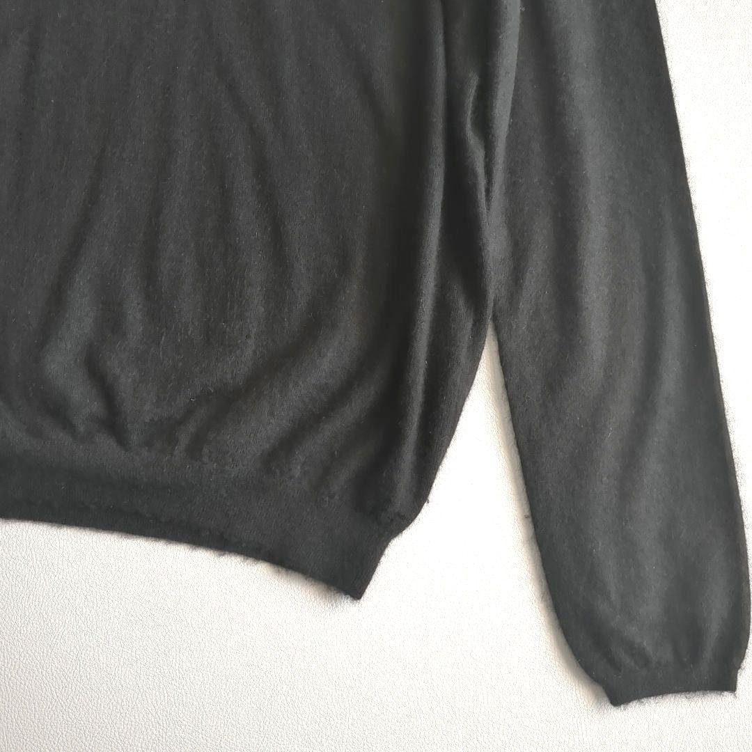 ドゥロワー ニット カシミヤ100% ファー 薄手 Vネック ブラック 2 M