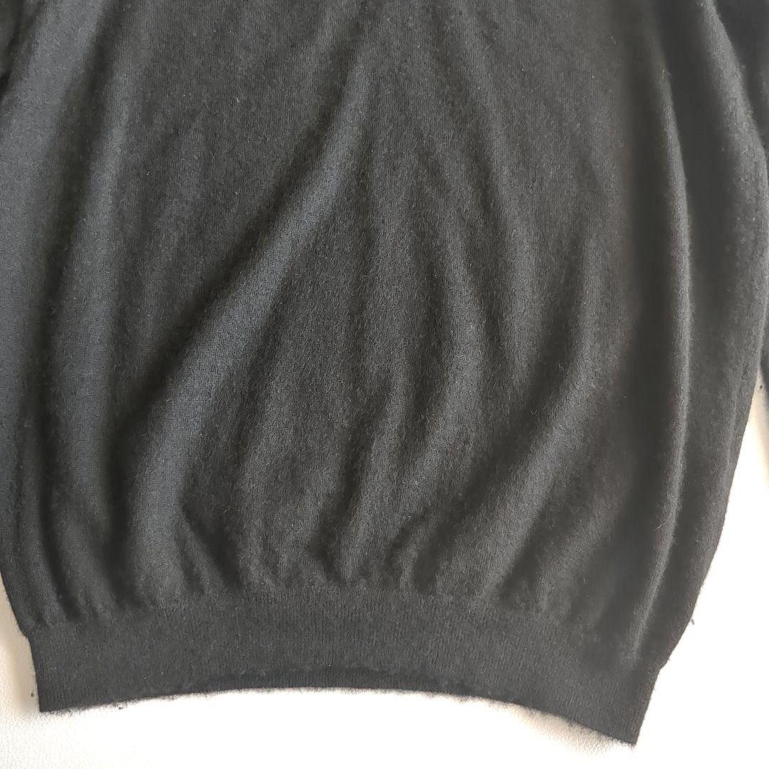 ドゥロワー ニット カシミヤ100% ファー 薄手 Vネック ブラック 2 M