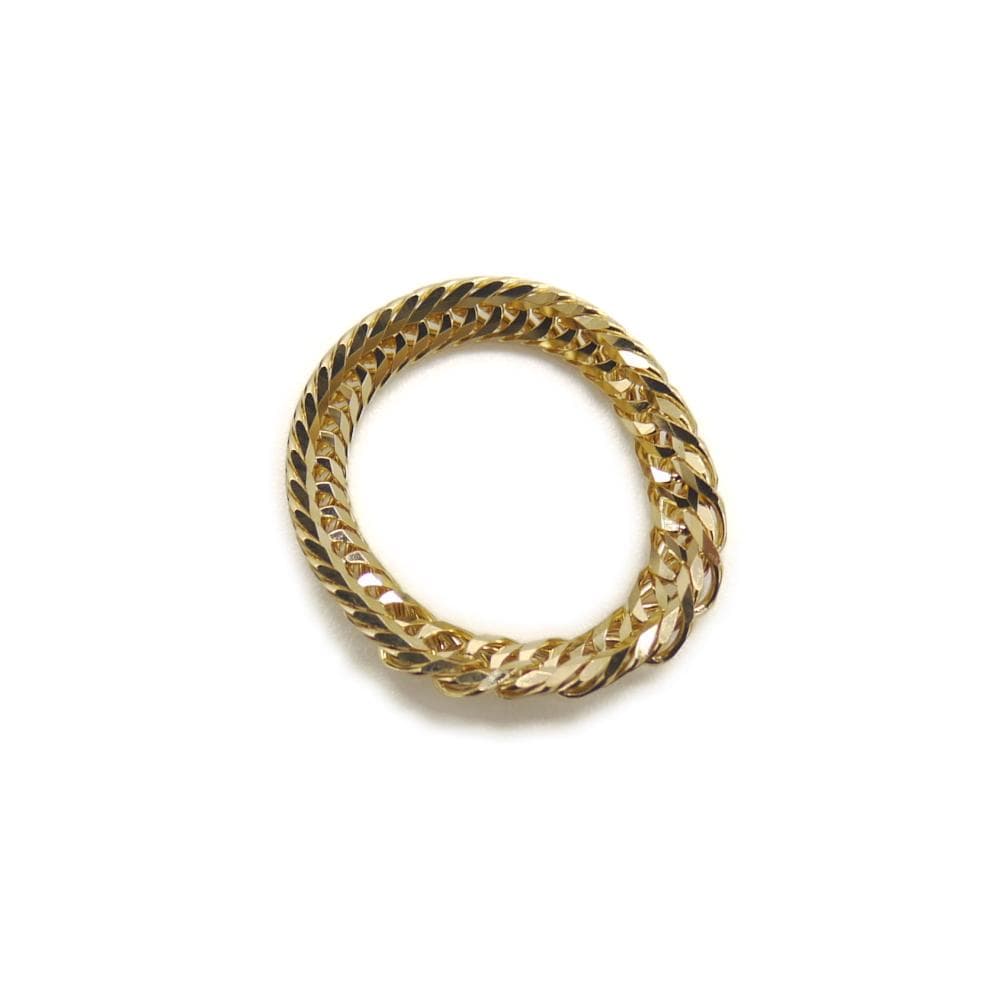 K18 喜平12面トリプル チェーンリング 指輪 21号 Y04974