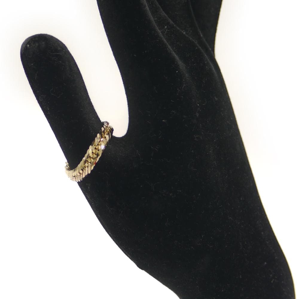 K18 喜平12面トリプル チェーンリング 指輪 21号 Y04974