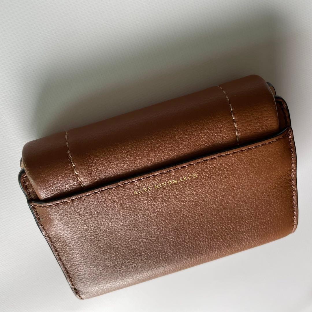 【専用】ANYA HINDMARCH ブラウン 三つ折り財布　ロープリボン