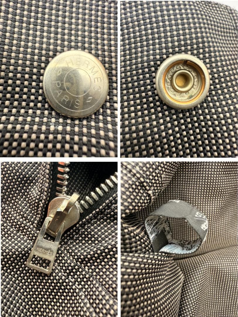 【美品】エルメス エールライン MM トートバッグ グレー