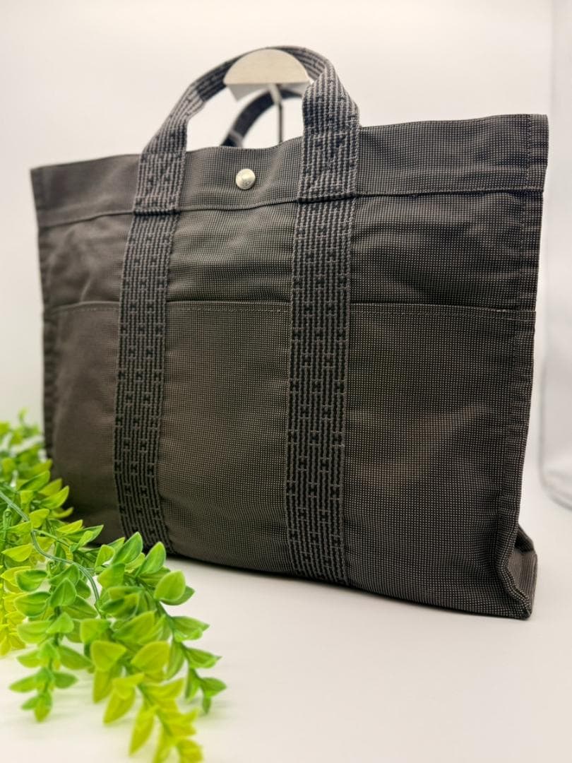 【美品】エルメス エールライン MM トートバッグ グレー