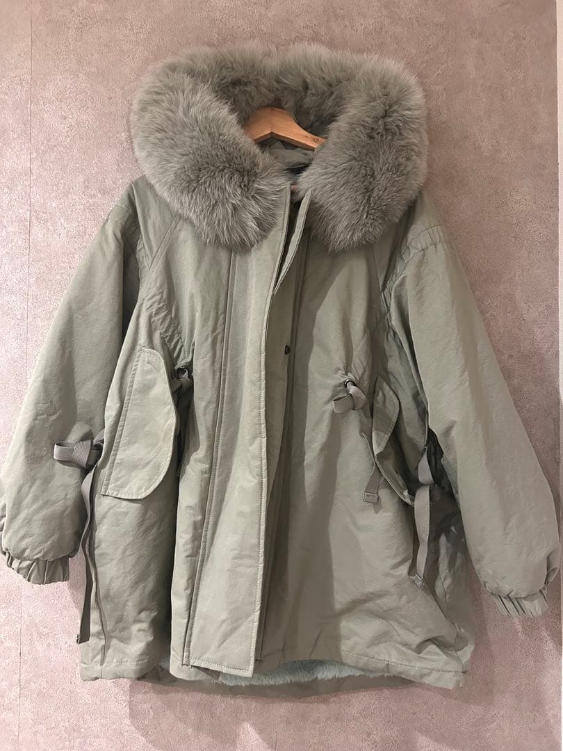 ポリーヌブロー　ラクーンファー モッズコート