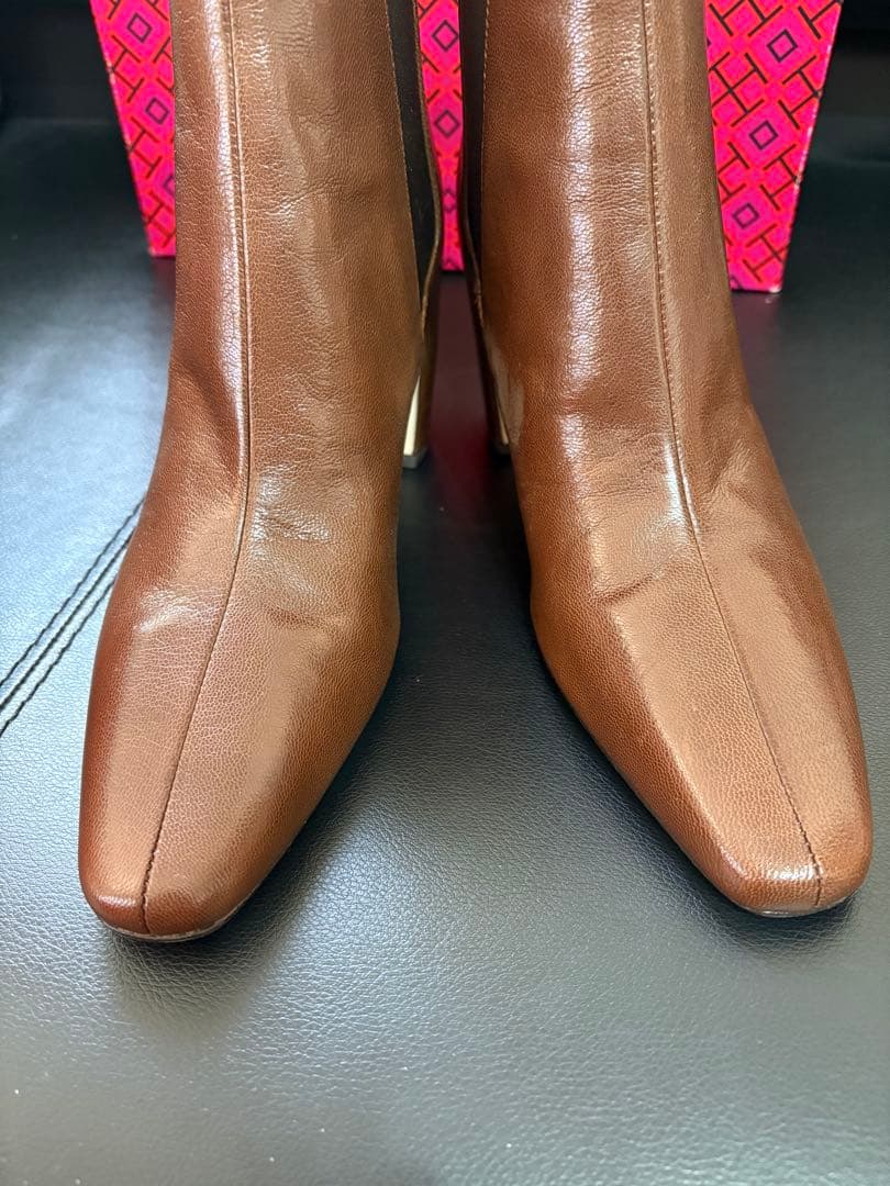 【うさうさ】Tory Burch サイドゴアブーツ ブラウン 24.5