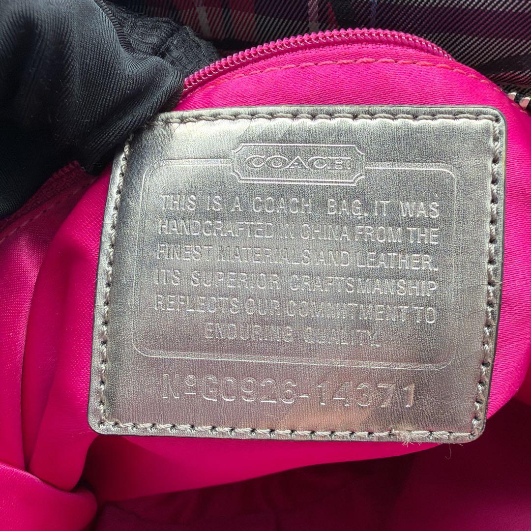 美品 COACH 2wayバッグ ポピー チェック ラメ y2k 14371