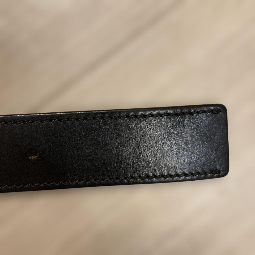 Dior Homme Dバックルブラックレザーベルト