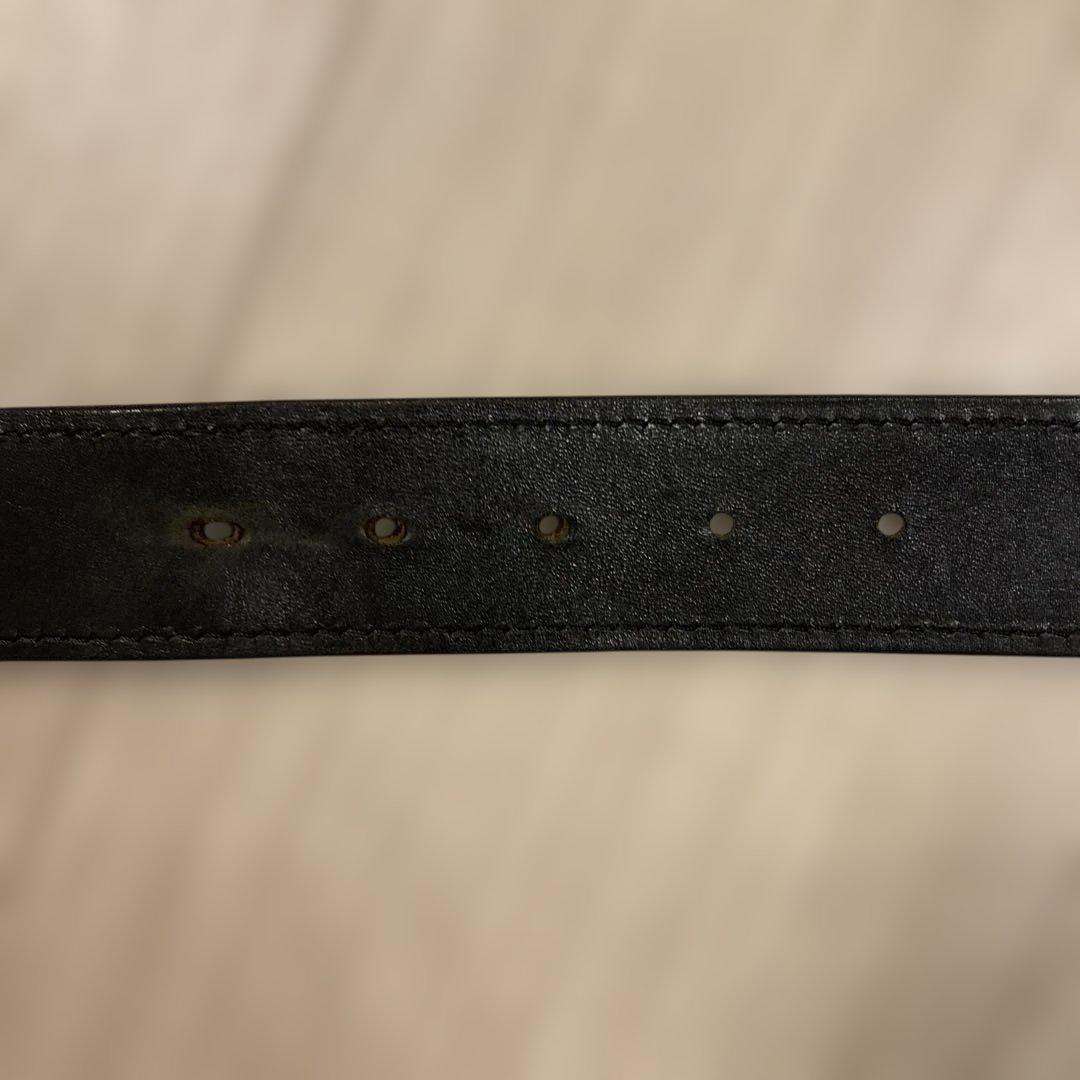 Dior Homme Dバックルブラックレザーベルト