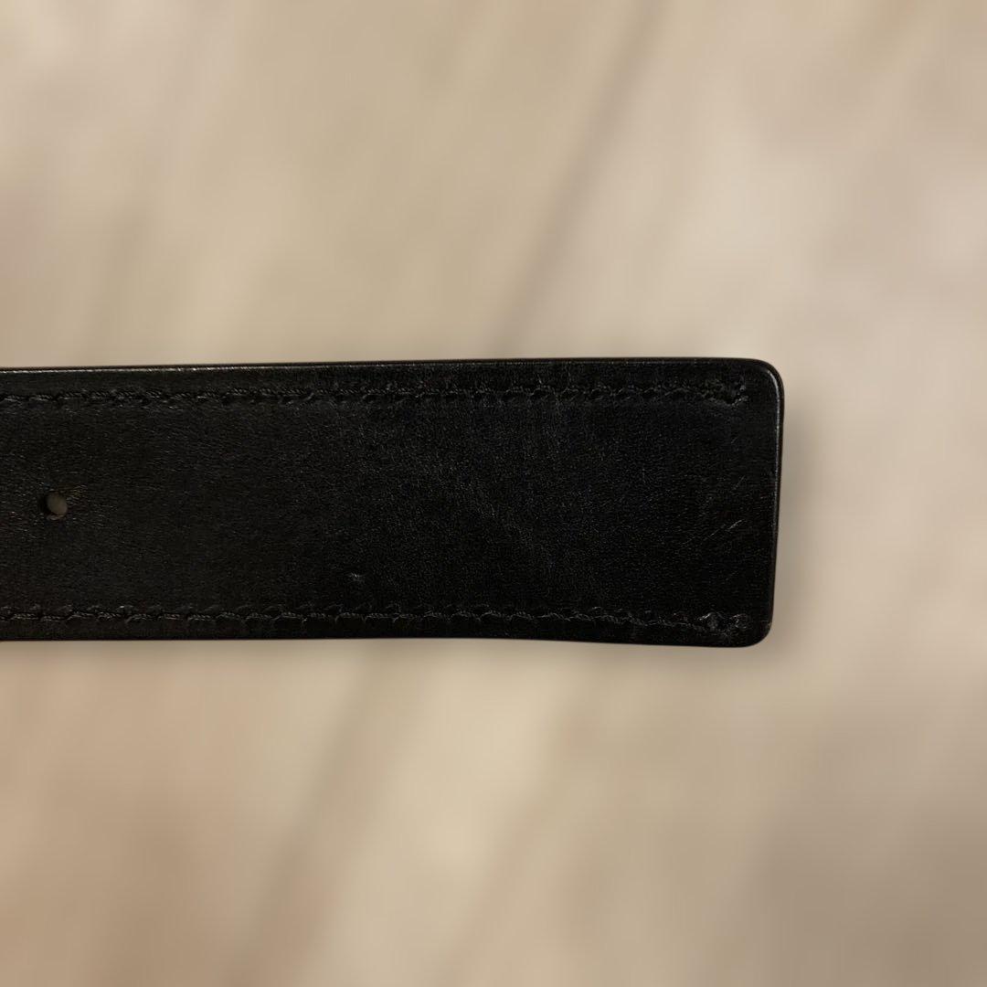 Dior Homme Dバックルブラックレザーベルト