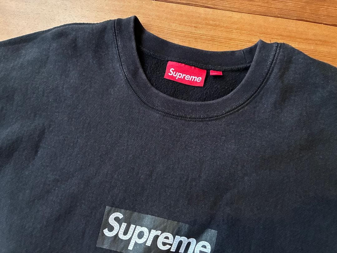トップス Supreme Washed Box Logo Crewneck Black